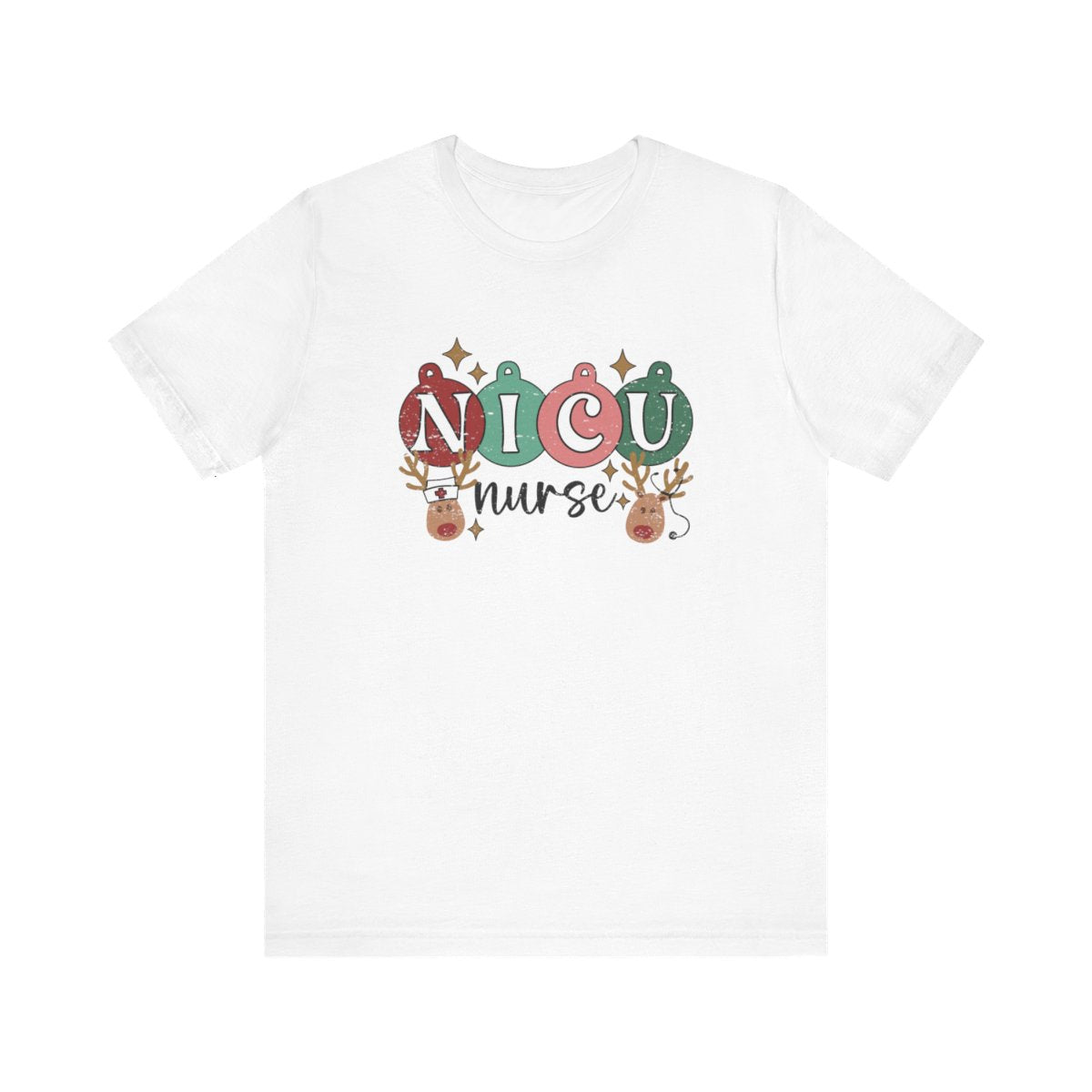 NICU Reindeer Distressed Short Sleeve Tee