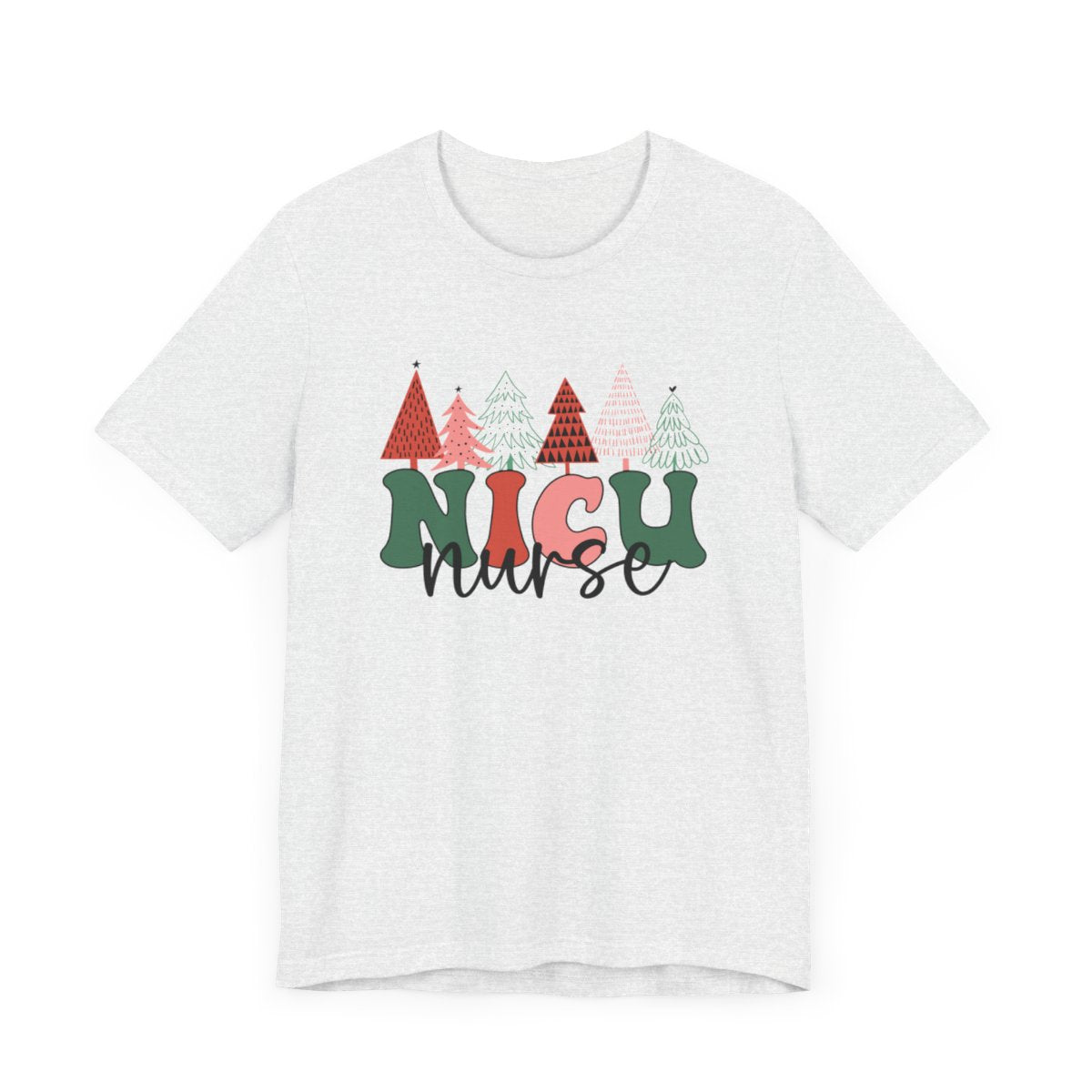 NICU Nurse Chirstmas Trees Short Sleeve Tee