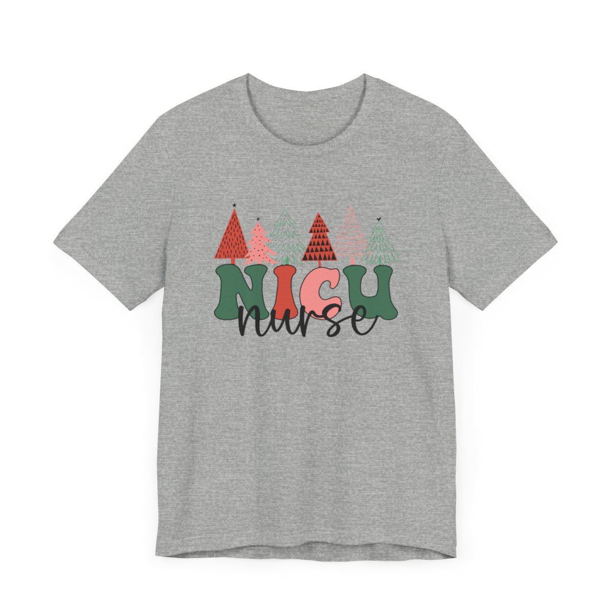 NICU Nurse Chirstmas Trees Short Sleeve Tee