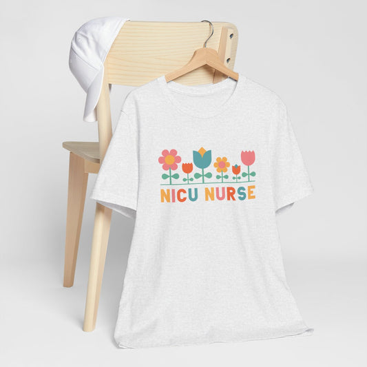 NICU Nurse Floral Short Sleeve Tee