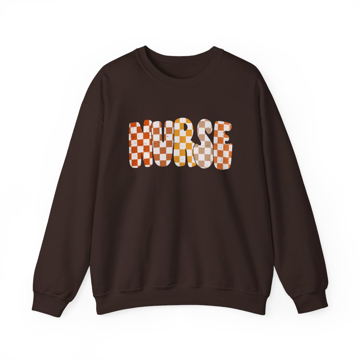 Nurse Checkered Fall Distressed Long Sleeve Sweatshirt