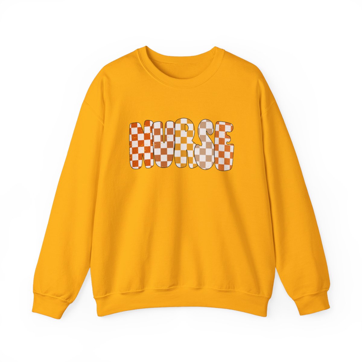 Nurse Checkered Fall Distressed Long Sleeve Sweatshirt