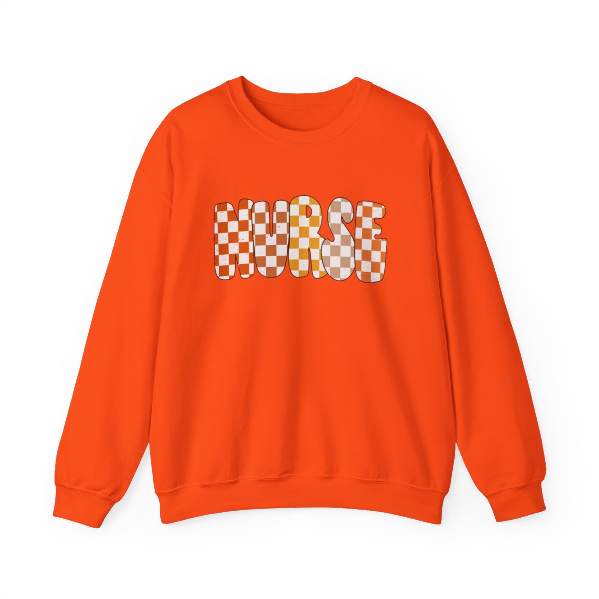 Nurse Checkered Fall Distressed Long Sleeve Sweatshirt