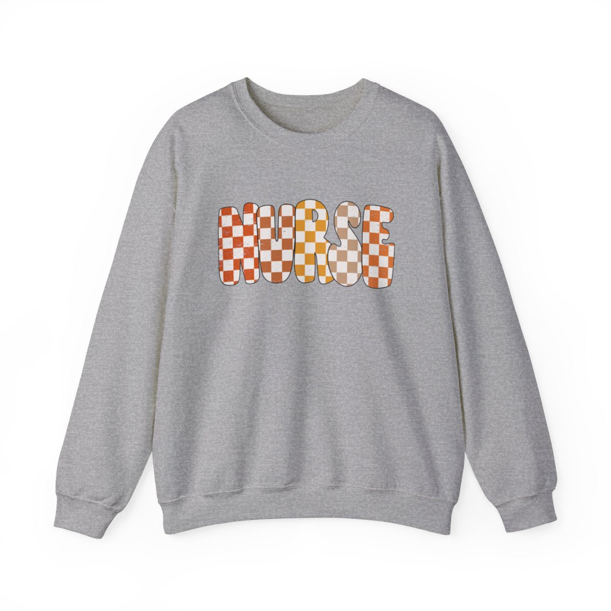 Nurse Checkered Fall Distressed Long Sleeve Sweatshirt