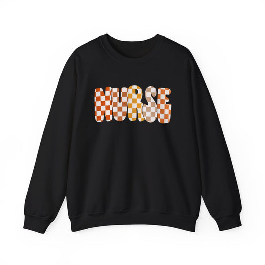 Nurse Checkered Fall Long Sleeve Sweatshirt