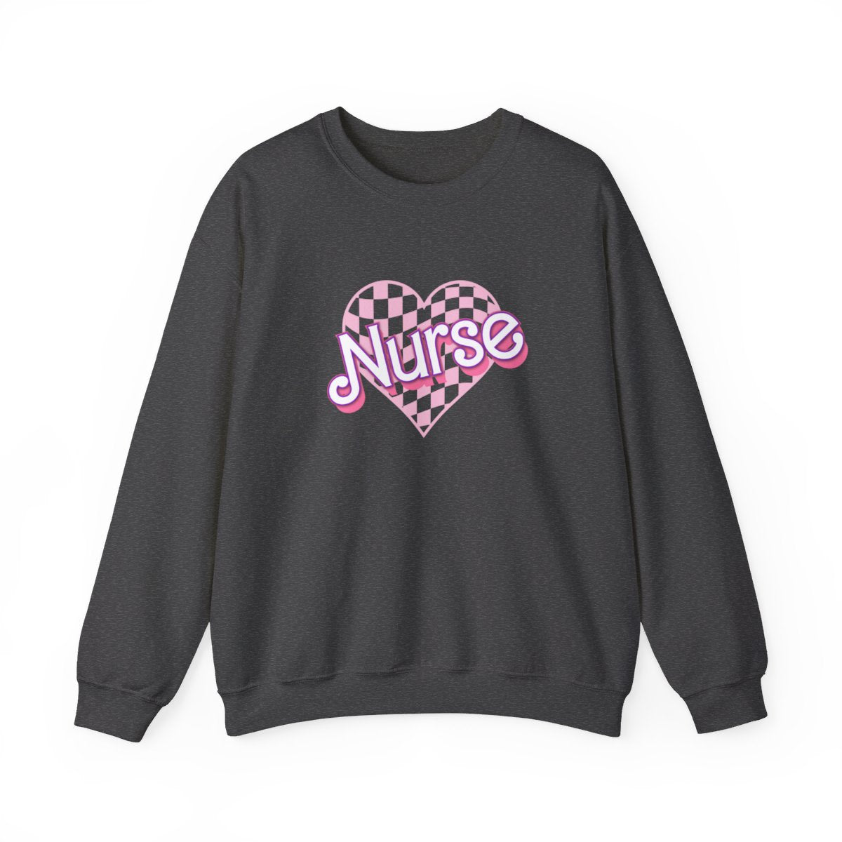 Nurse Checkered Heart Long Sleeve Sweatshirt