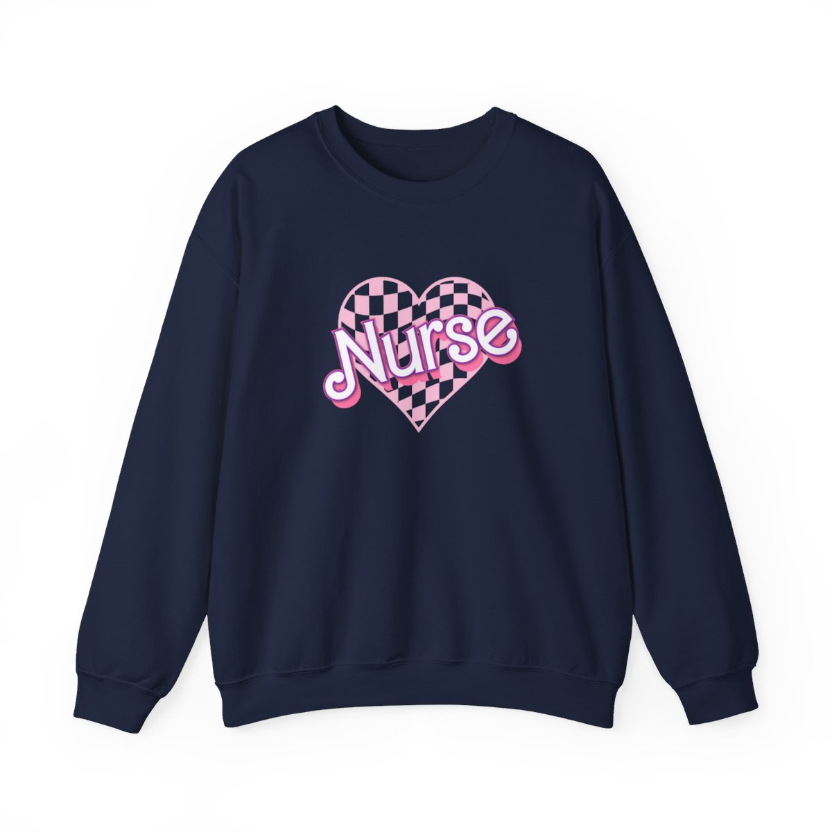 Nurse Checkered Heart Long Sleeve Sweatshirt