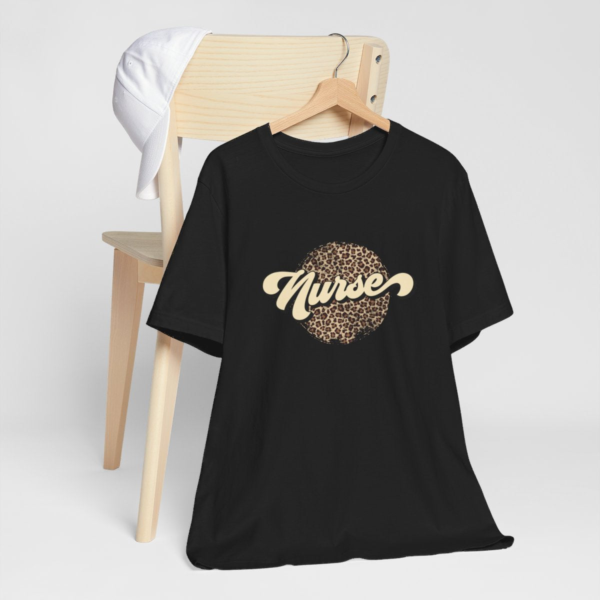 Nurse Animal Print Distressed Short Sleeve Tee