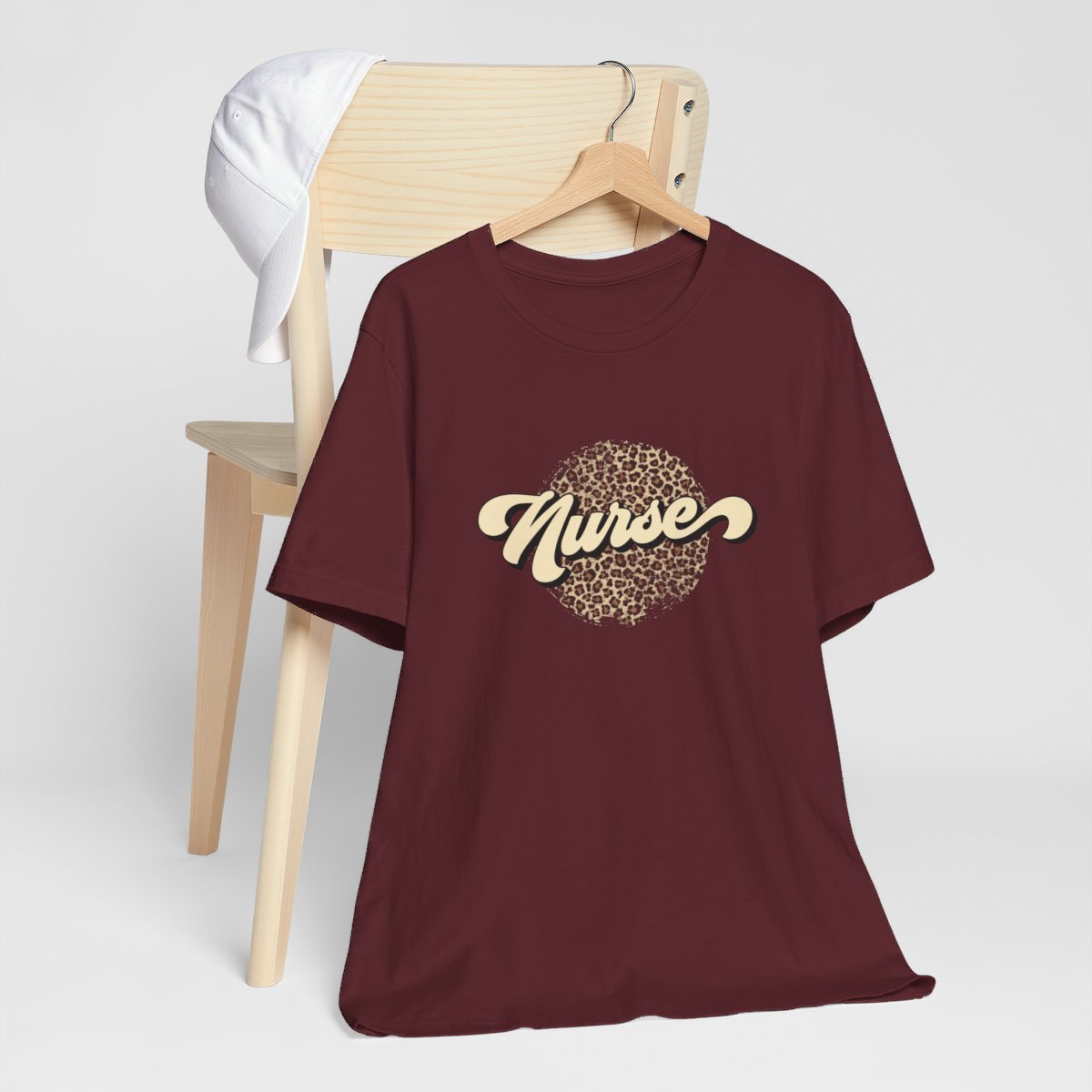 Nurse Animal Print Distressed Short Sleeve Tee