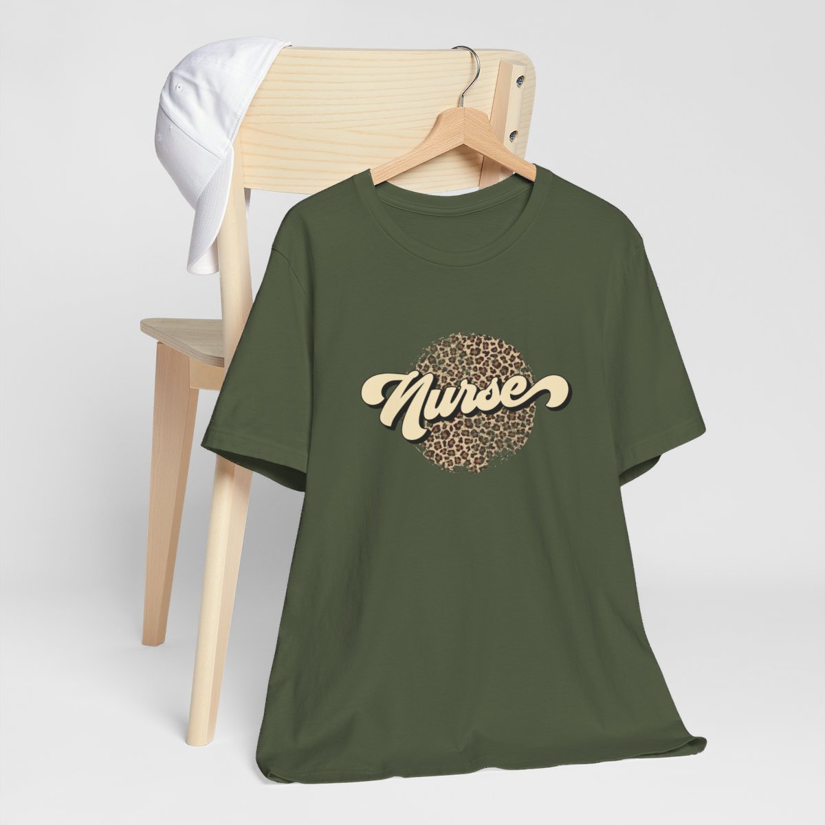 Nurse Animal Print Distressed Short Sleeve Tee