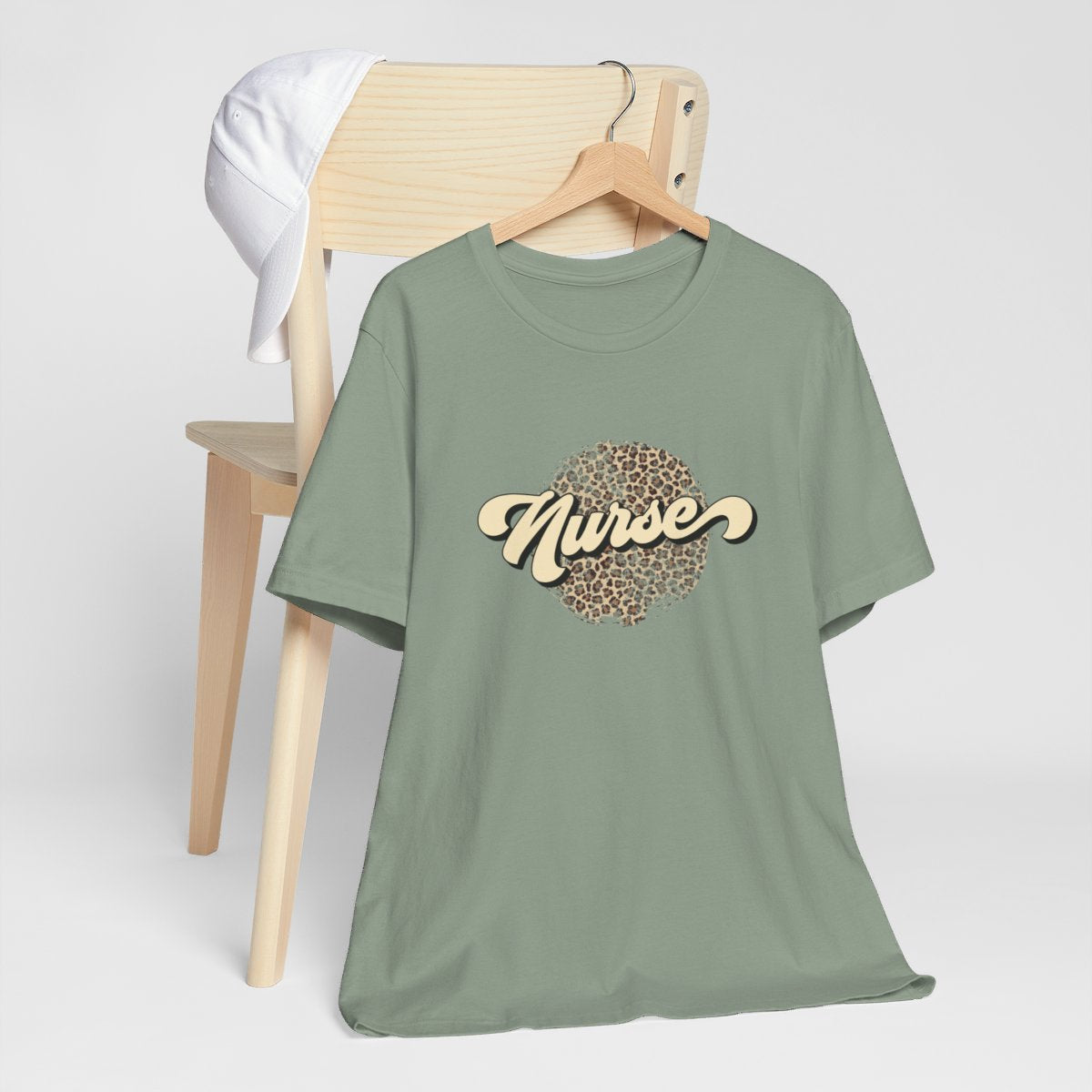 Nurse Animal Print Distressed Short Sleeve Tee