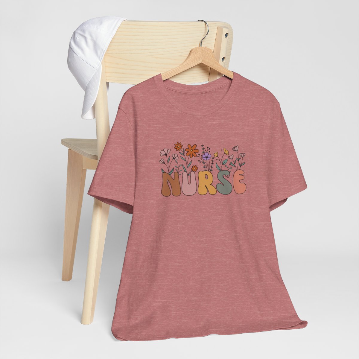 Nurse Flower Retro Short Sleeve Tee