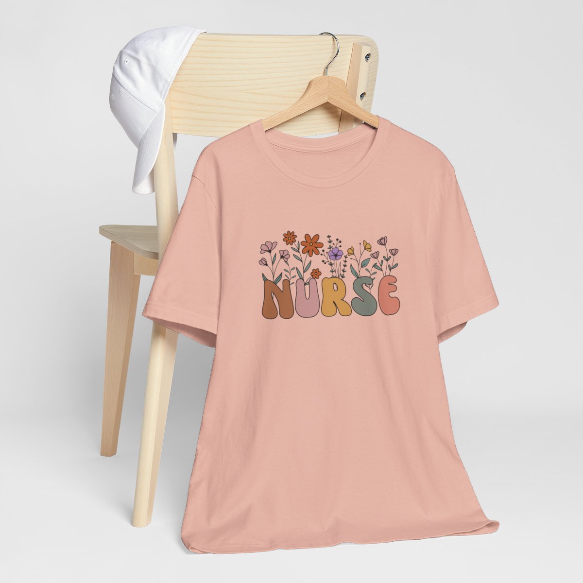 Nurse Flower Retro Short Sleeve Tee