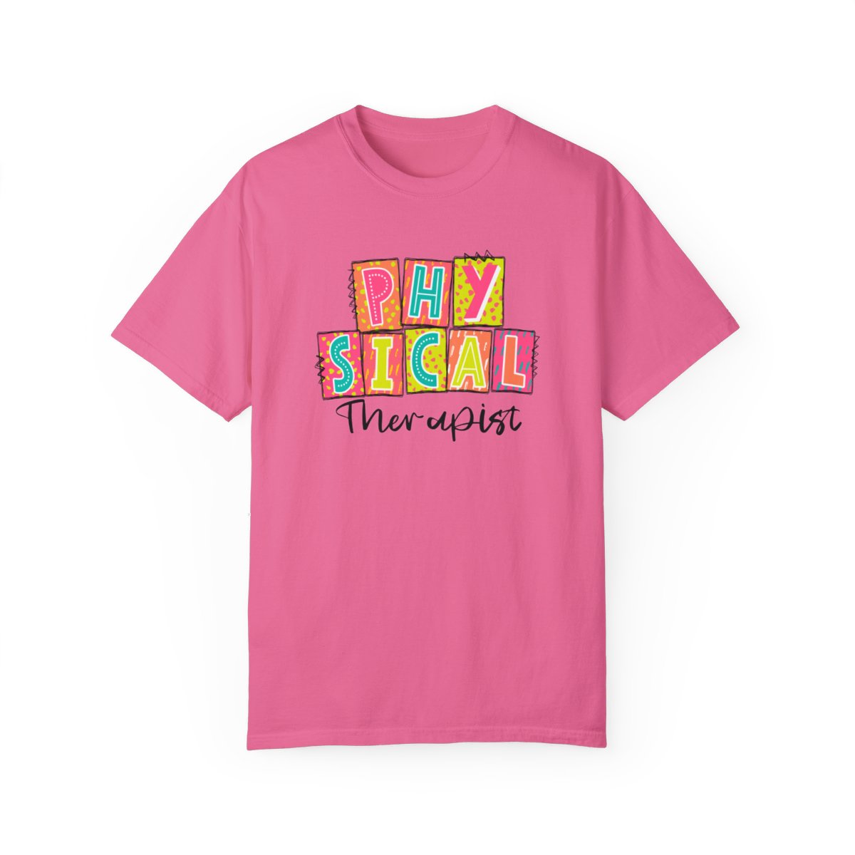 Physical Therapist Neon Blocks Short Sleeve Tee