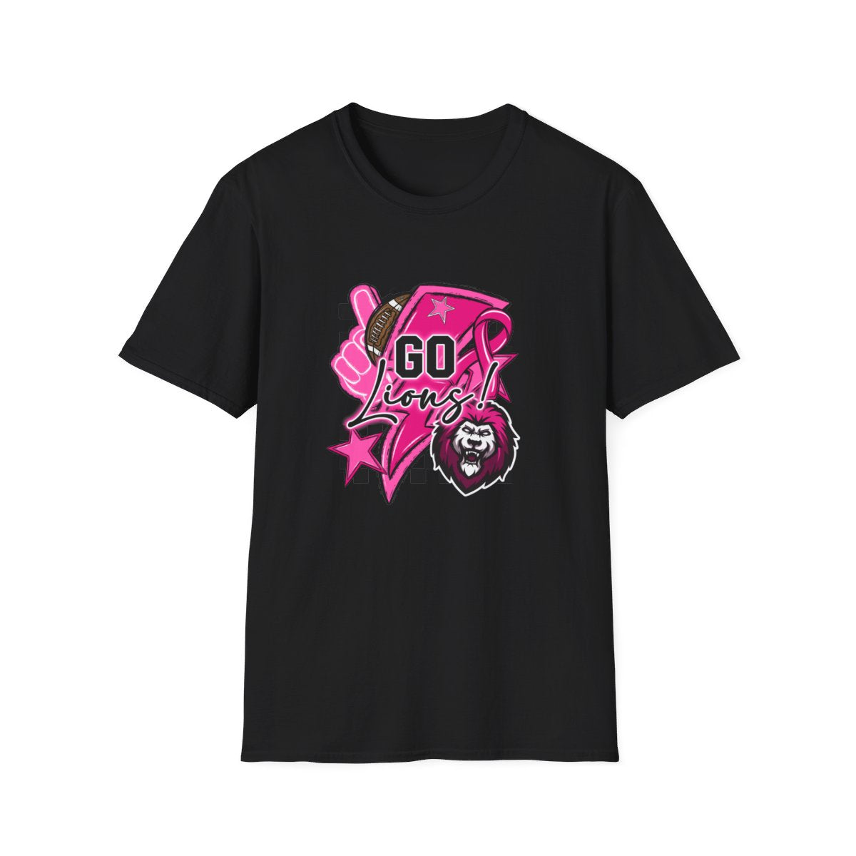 Pink Out Go Lions Football Short Sleeve Tee