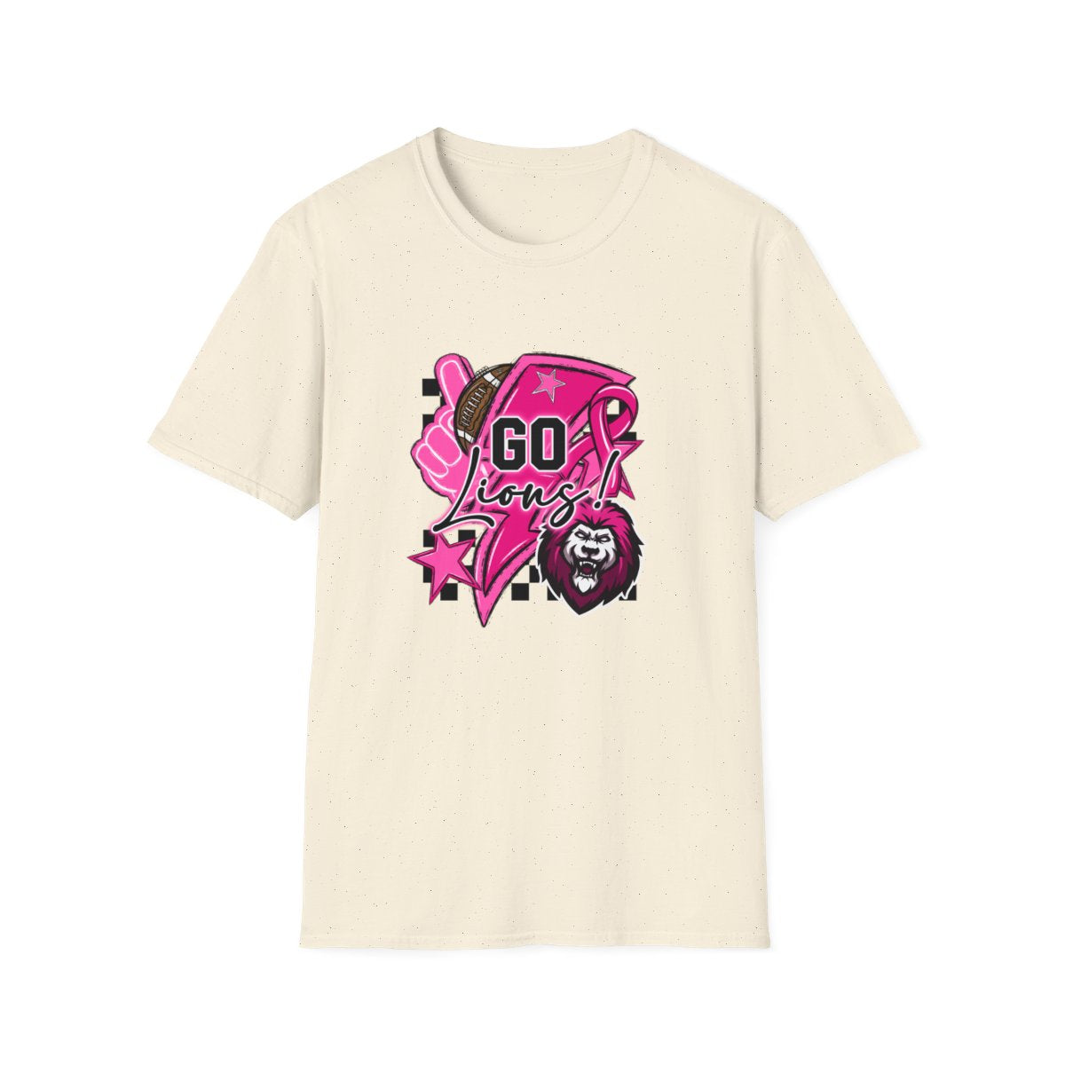 Pink Out Go Lions Football Short Sleeve Tee