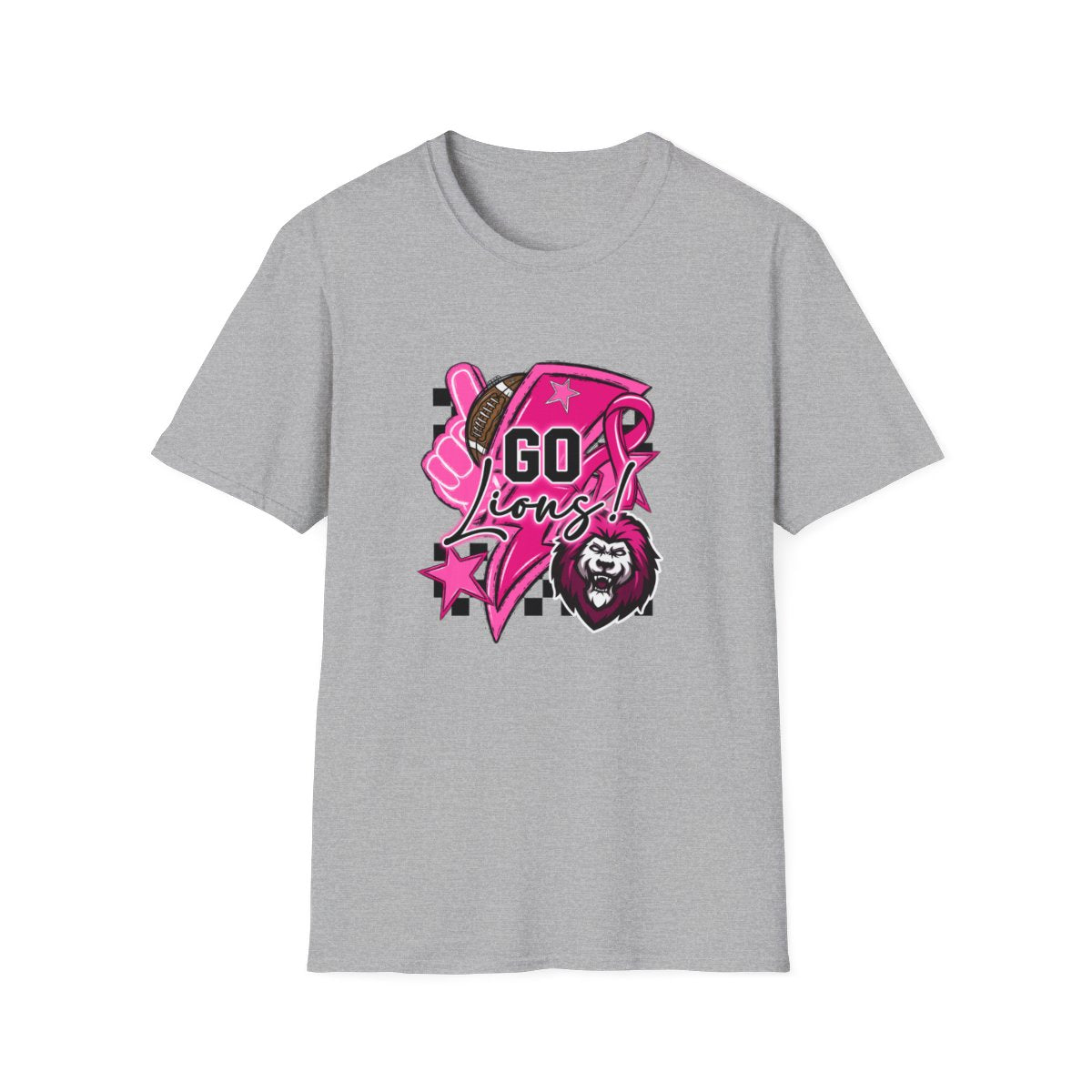 Pink Out Go Lions Football Short Sleeve Tee