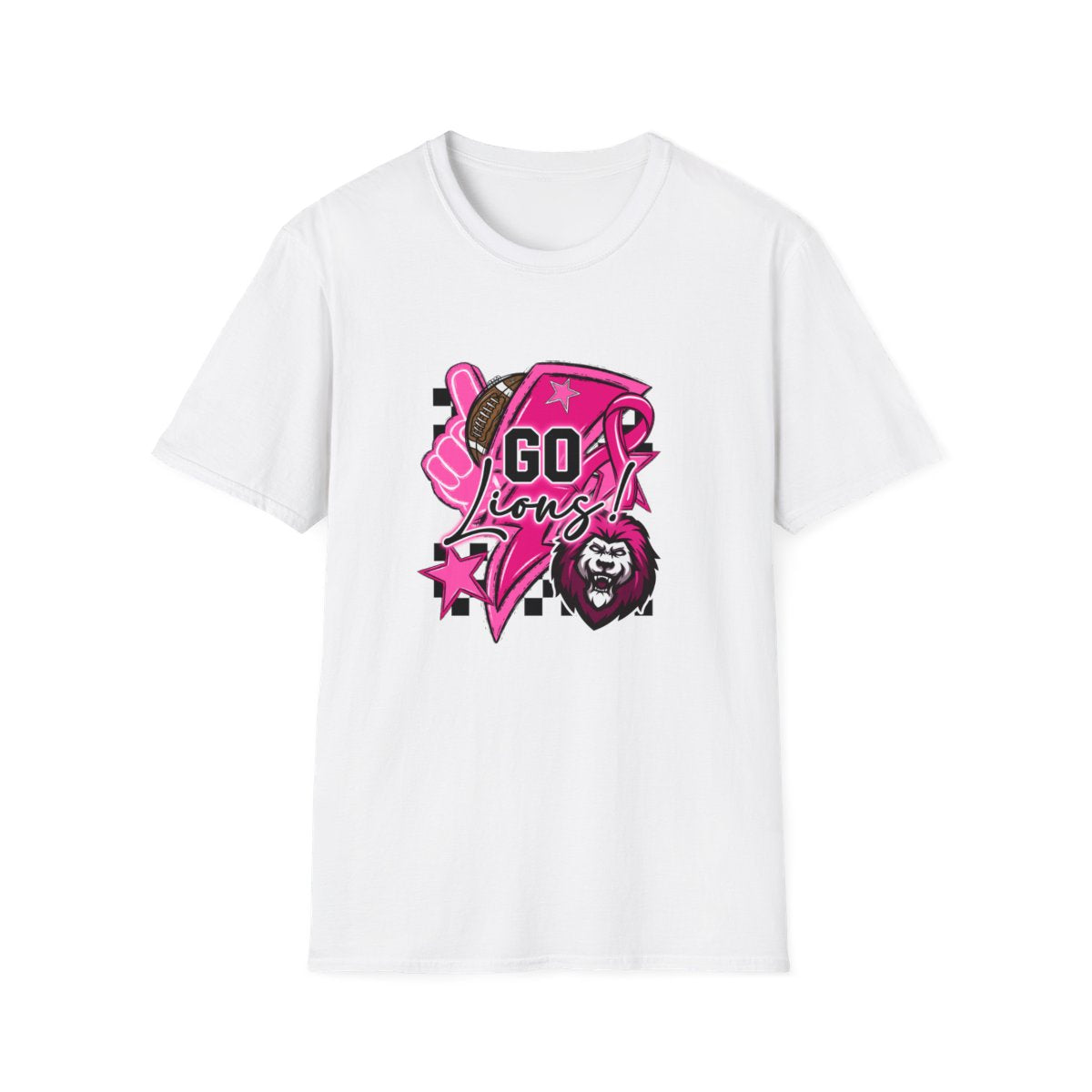 Pink Out Go Lions Football Short Sleeve Tee