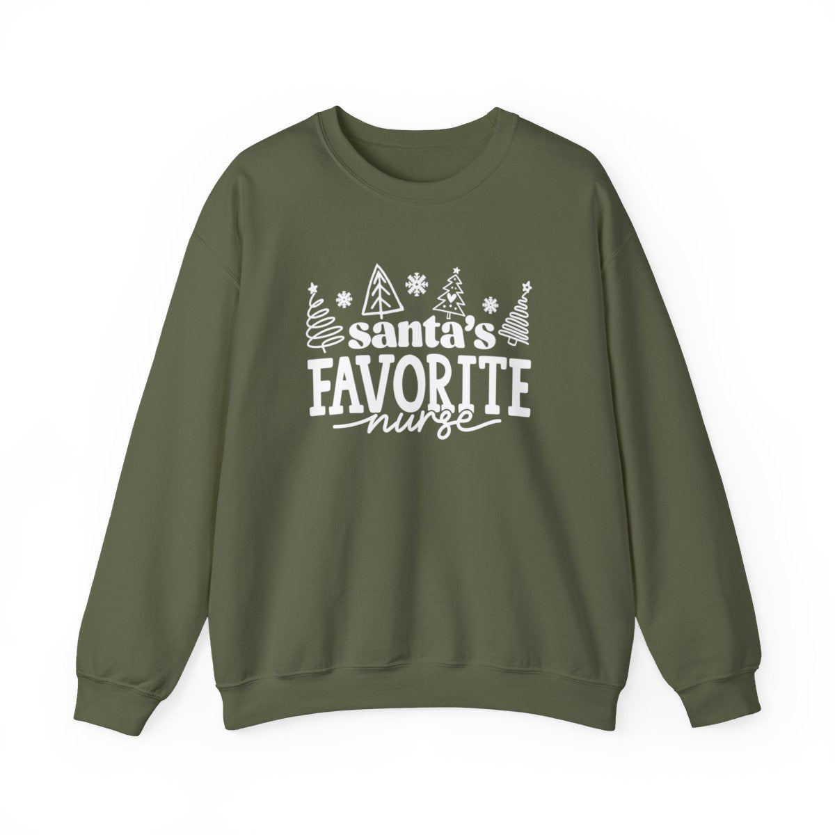 Santas Favorite Nurse Long Sleeve Sweatshirt