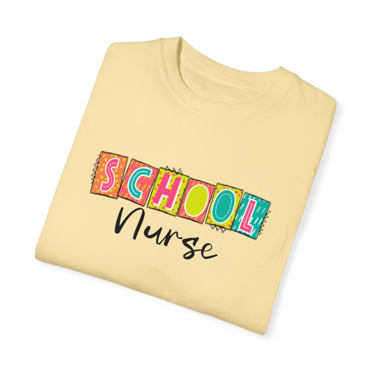 School Nurse Neon Blocks Short Sleeve Tee