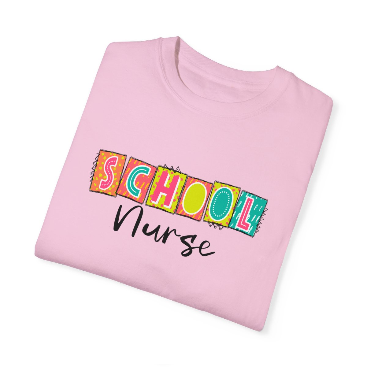 School Nurse Neon Blocks Short Sleeve Tee