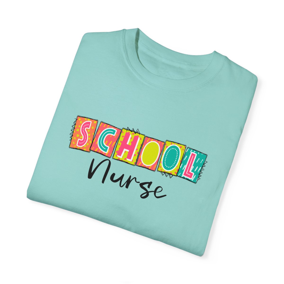School Nurse Neon Blocks Short Sleeve Tee