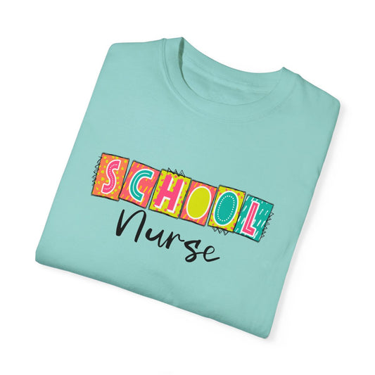 School Nurse Neon Blocks Short Sleeve Tee
