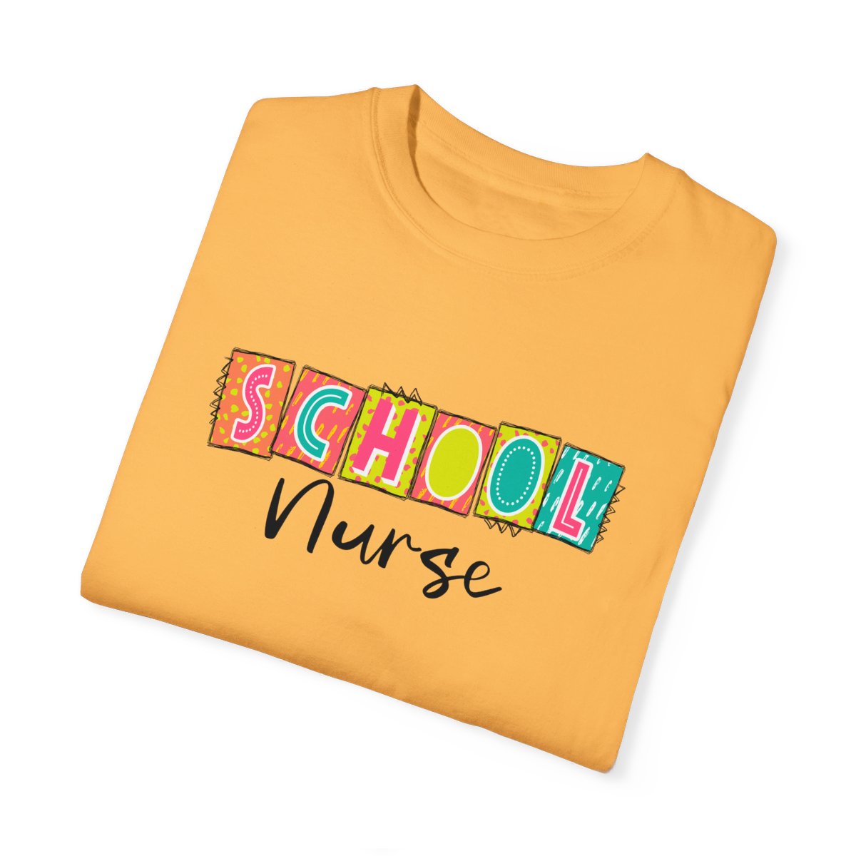School Nurse Neon Blocks Short Sleeve Tee