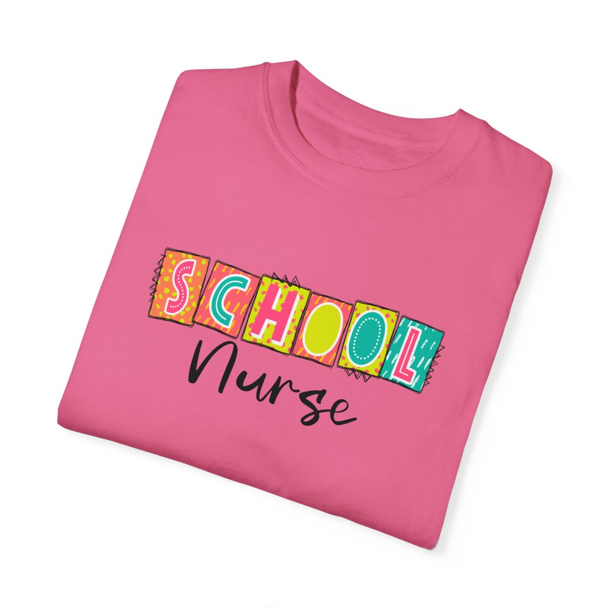 School Nurse Neon Blocks Short Sleeve Tee