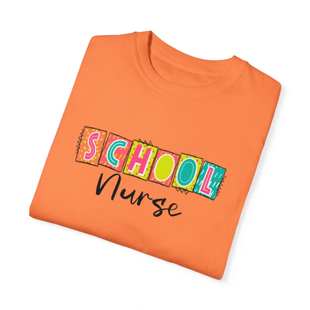 School Nurse Neon Blocks Short Sleeve Tee