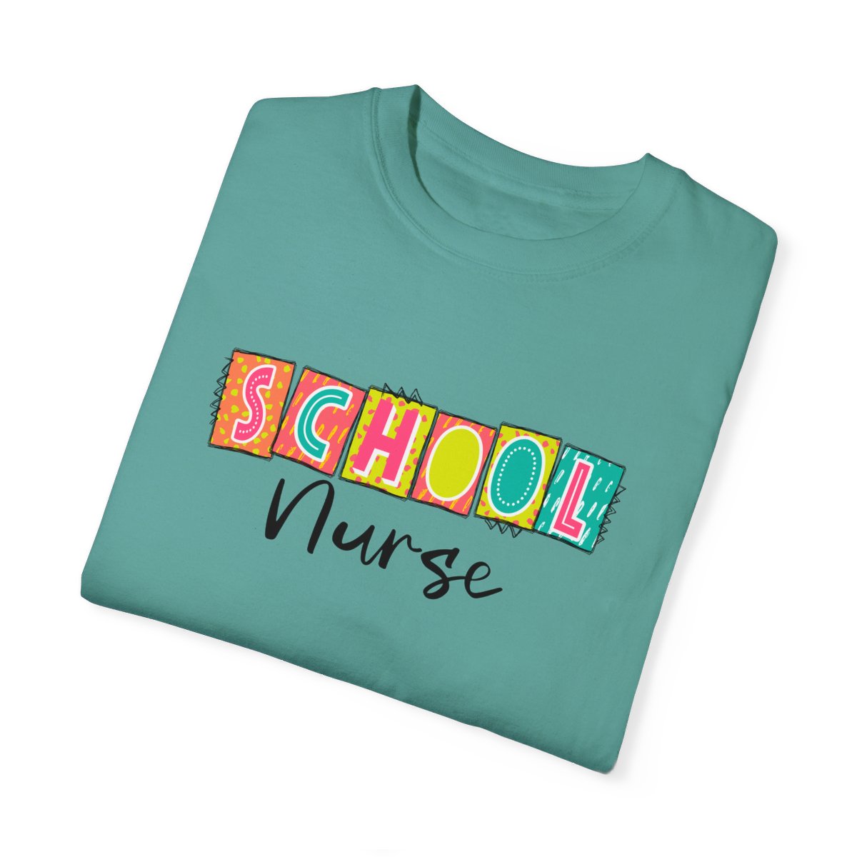 School Nurse Neon Blocks Short Sleeve Tee