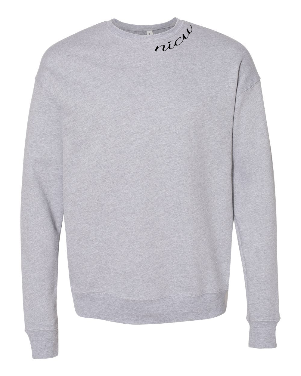 NICU Collar Black Script Long Sleeve Sweatshirt