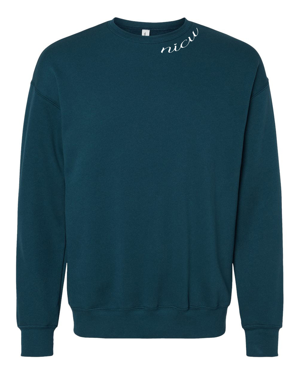 NICU Collar White Script Long Sleeve Sweatshirt