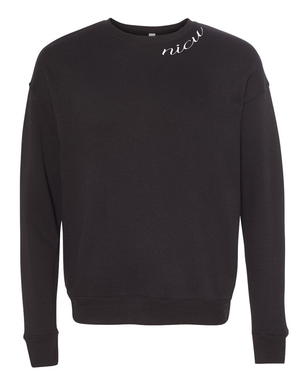 NICU Collar White Script Long Sleeve Sweatshirt