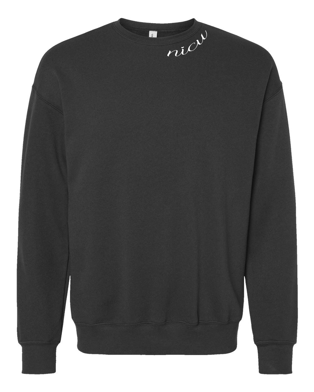 NICU Collar White Script Long Sleeve Sweatshirt