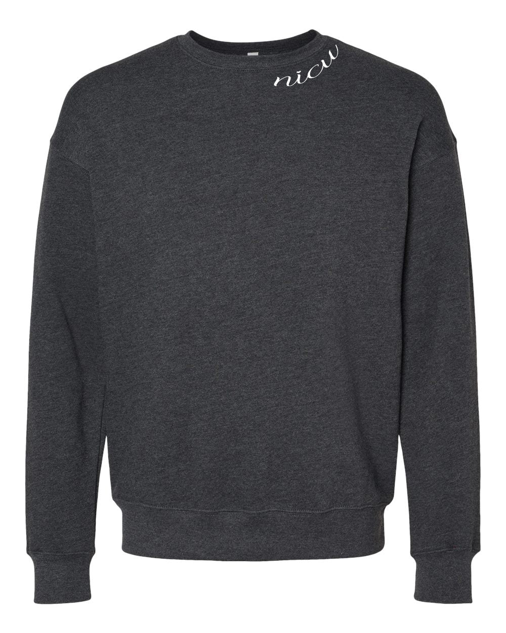 NICU Collar White Script Long Sleeve Sweatshirt