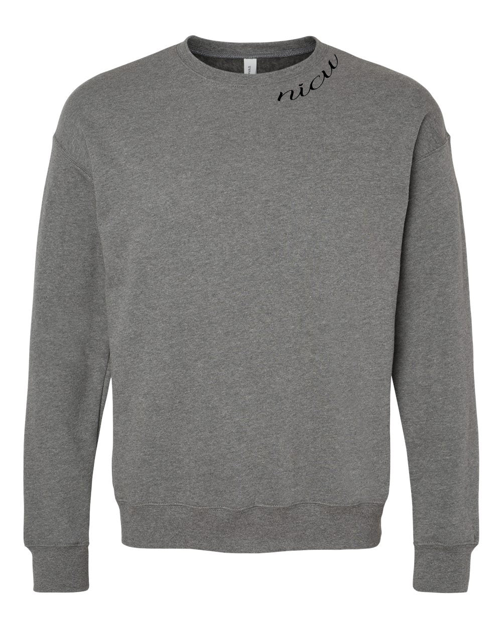 NICU Collar Black Script Long Sleeve Sweatshirt