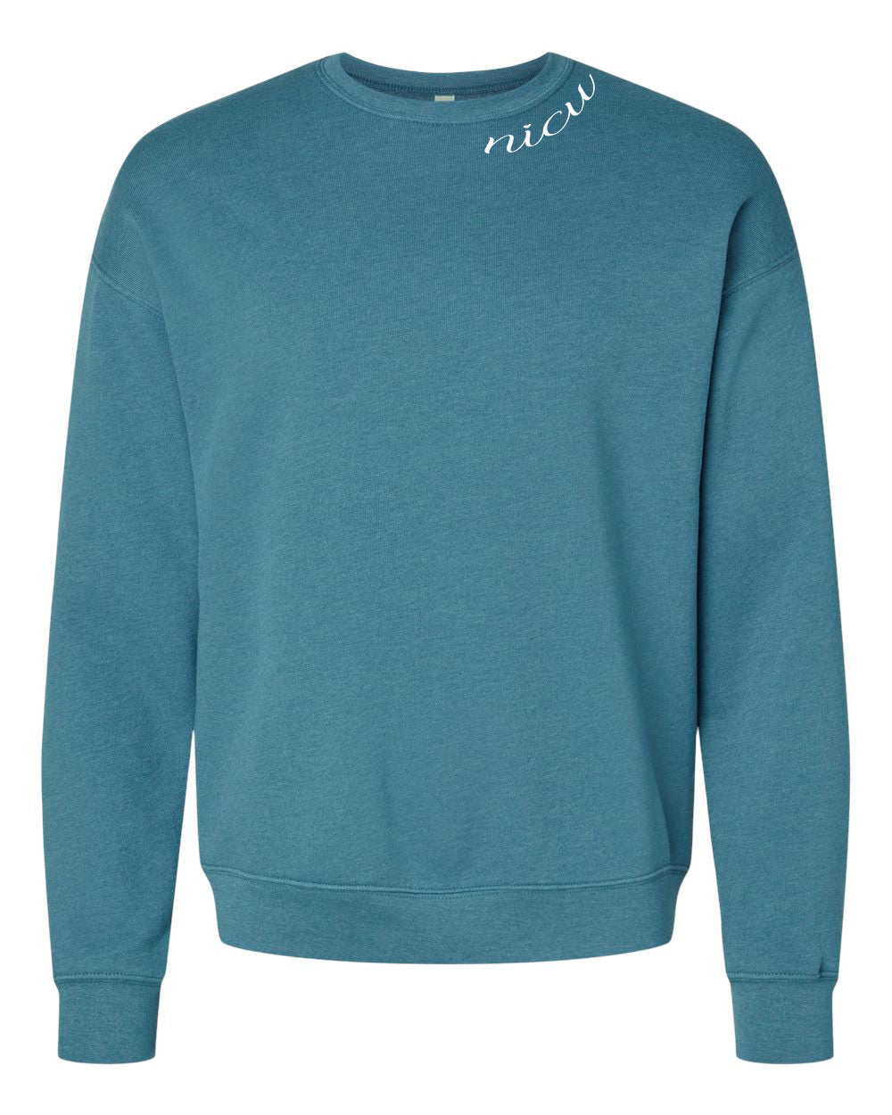 NICU Collar White Script Long Sleeve Sweatshirt