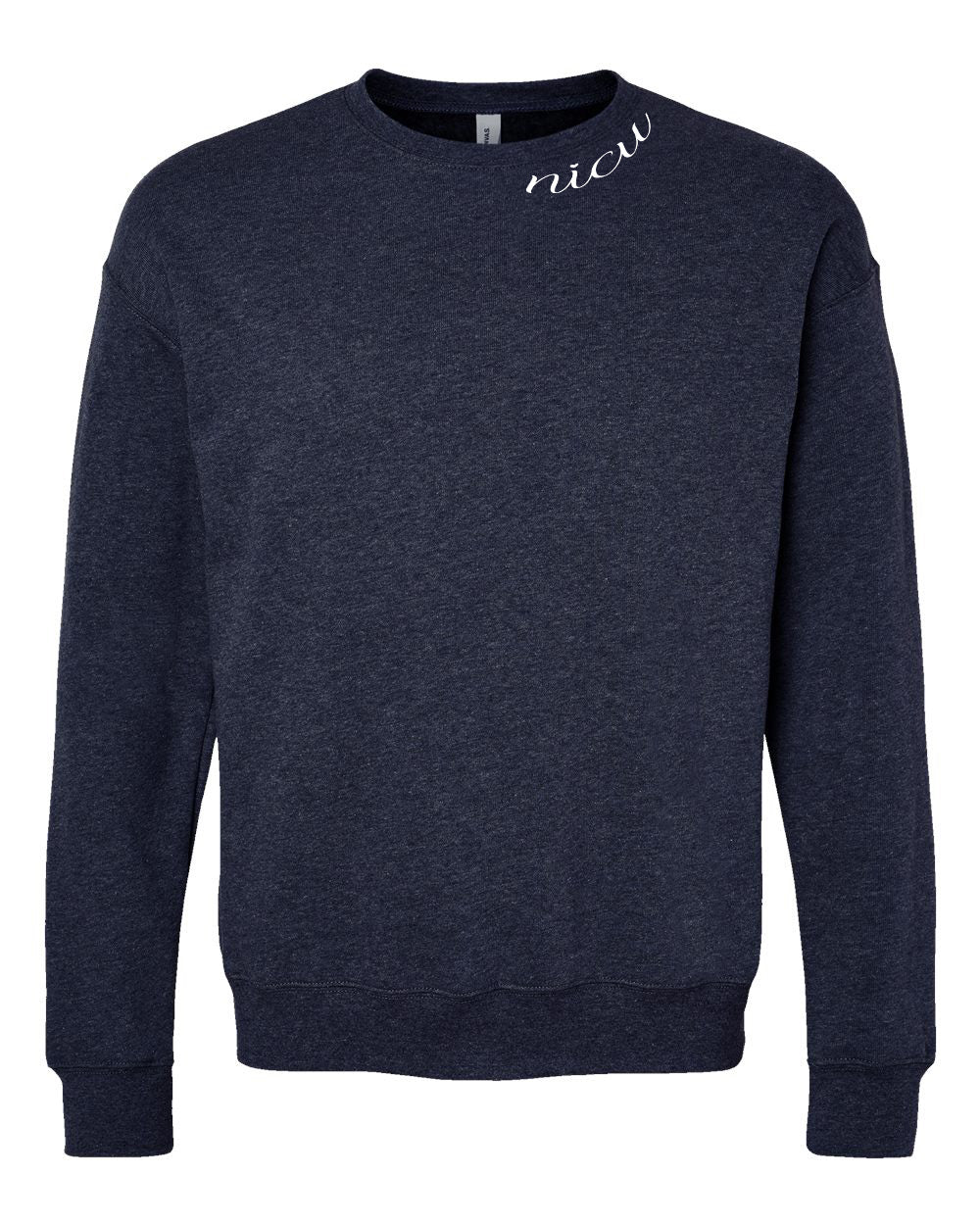 NICU Collar White Script Long Sleeve Sweatshirt