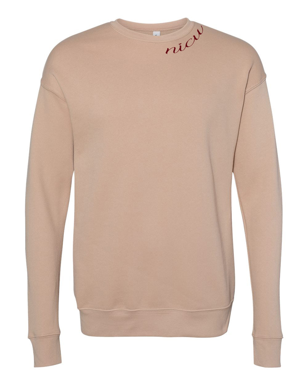 NICU Collar Rosewood Script Long Sleeve Sweatshirt