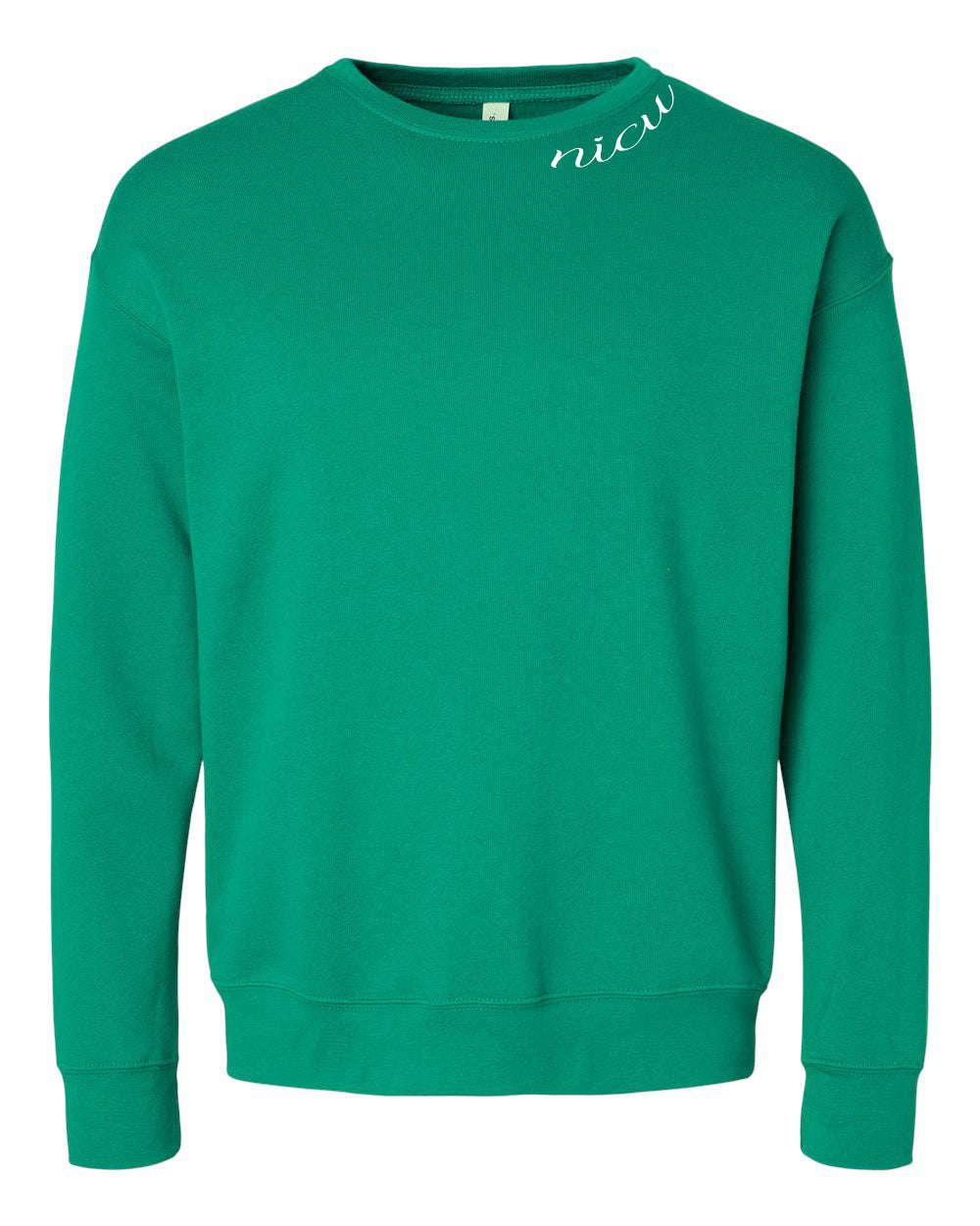 NICU Collar White Script Long Sleeve Sweatshirt