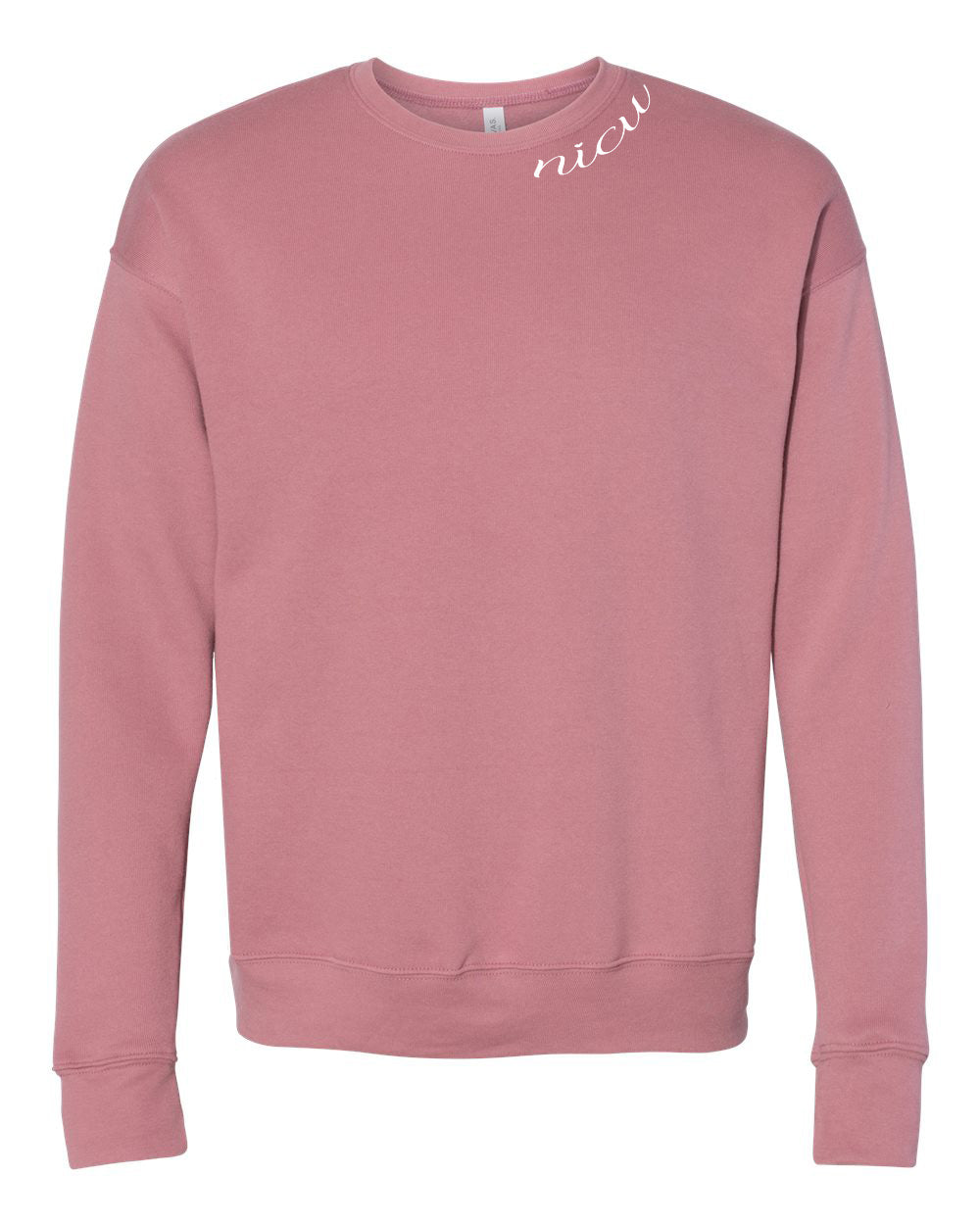 NICU Collar White Script Long Sleeve Sweatshirt