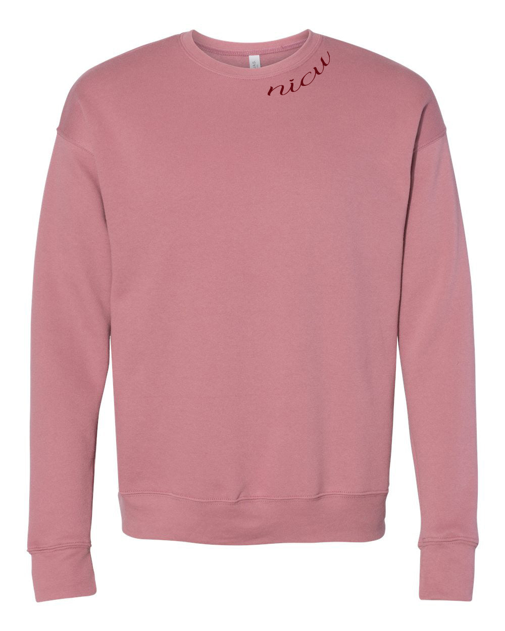 NICU Collar Rosewood Script Long Sleeve Sweatshirt