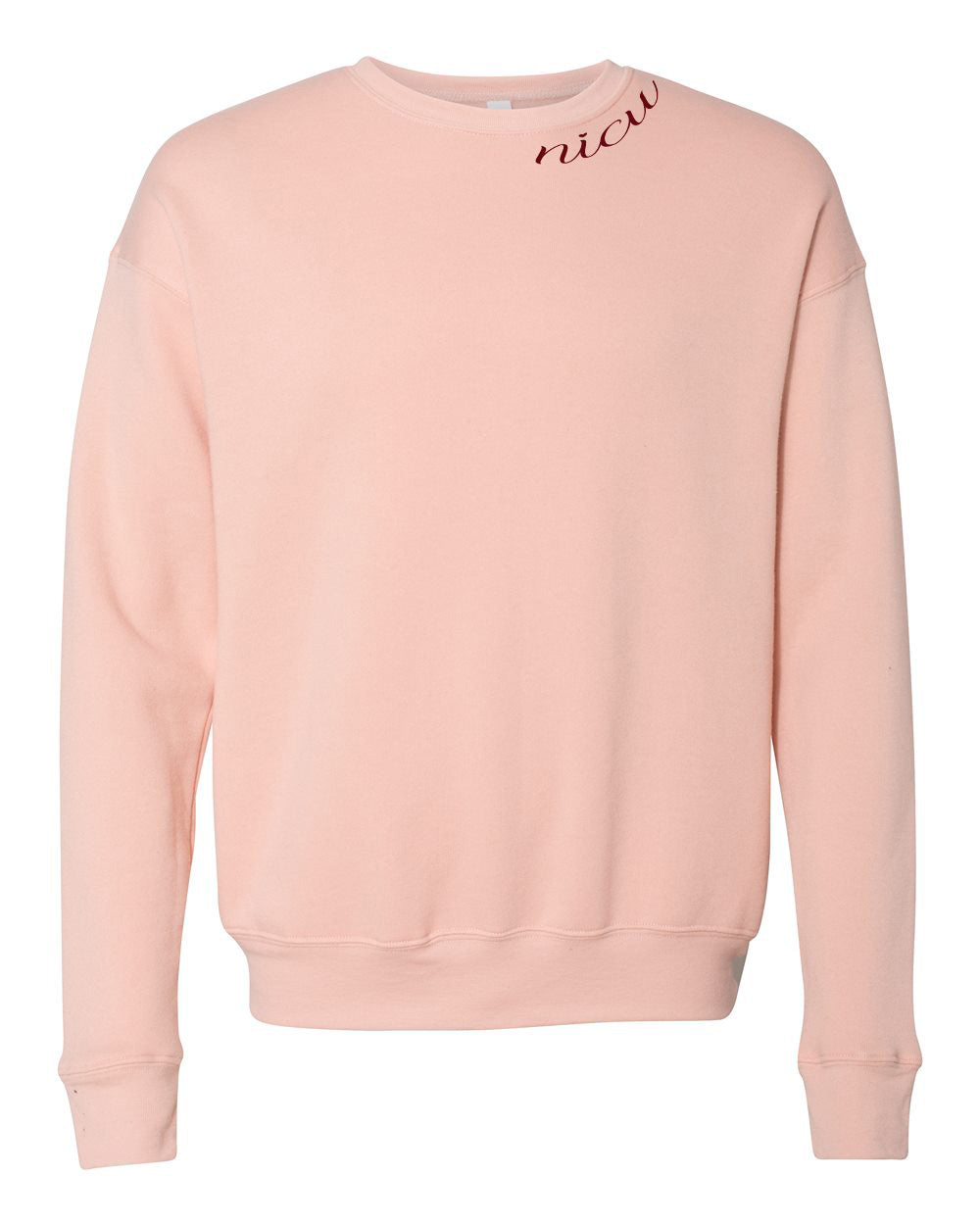 NICU Collar Rosewood Script Long Sleeve Sweatshirt