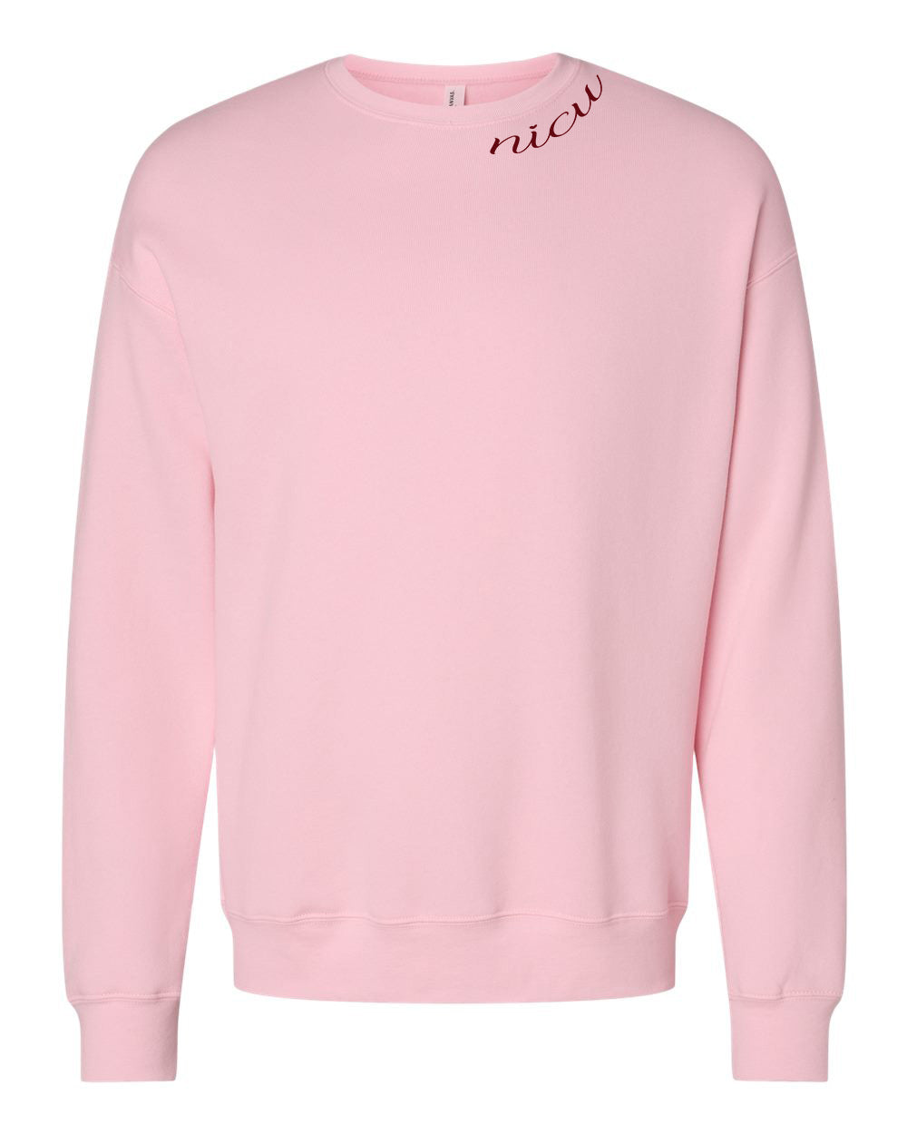 NICU Collar Rosewood Script Long Sleeve Sweatshirt
