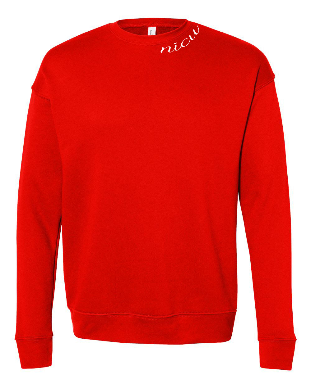 NICU Collar White Script Long Sleeve Sweatshirt