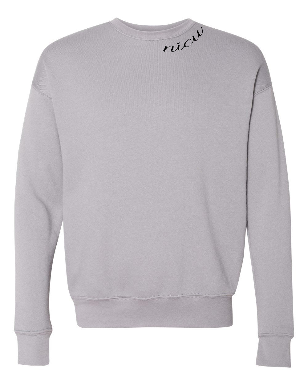 NICU Collar Black Script Long Sleeve Sweatshirt