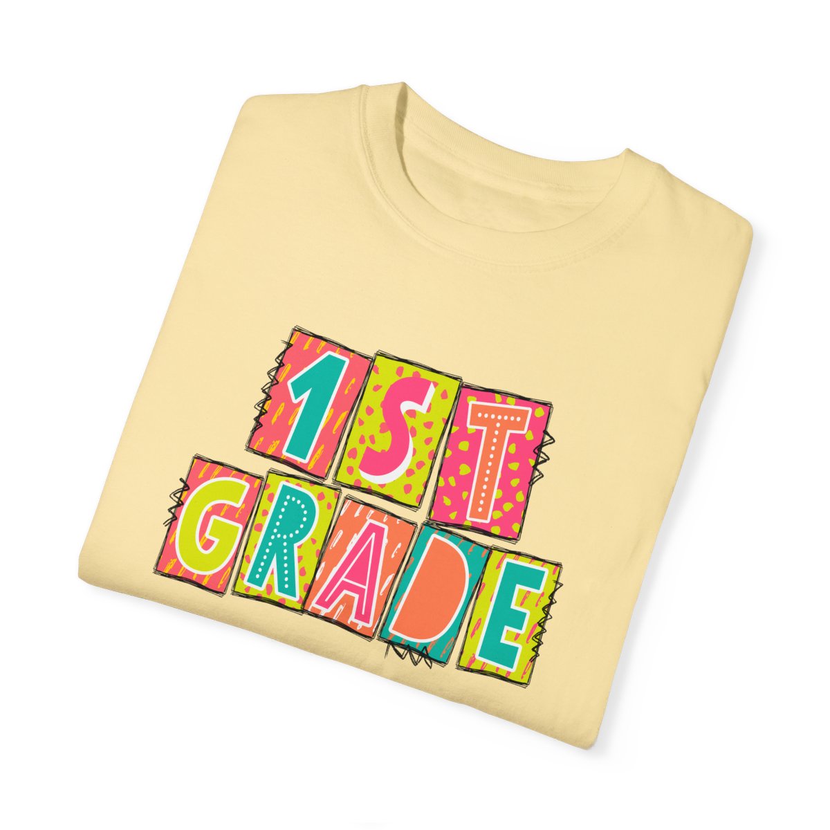 1st Grade Neon Blocks Short Sleeve Tee