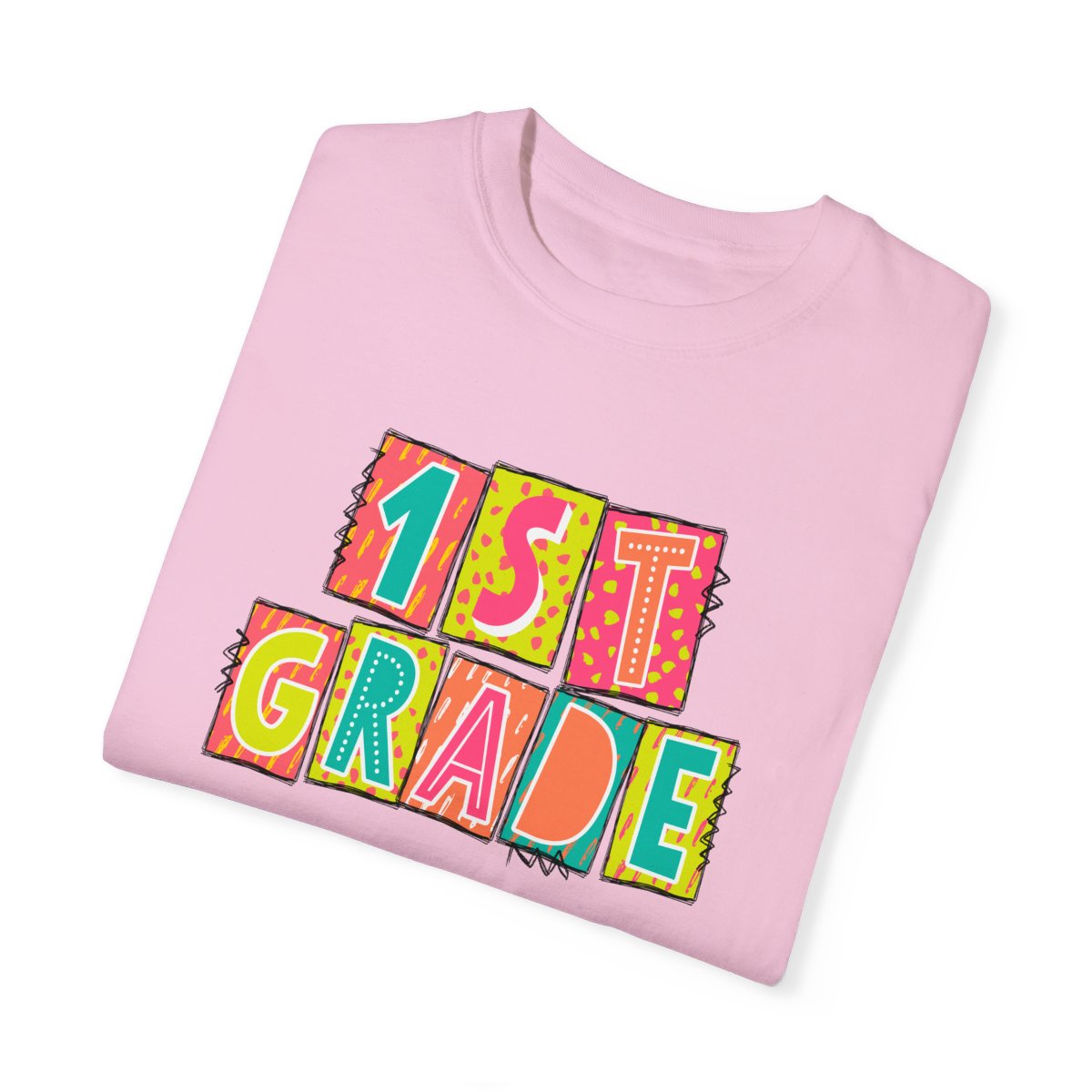 1st Grade Neon Blocks Short Sleeve Tee