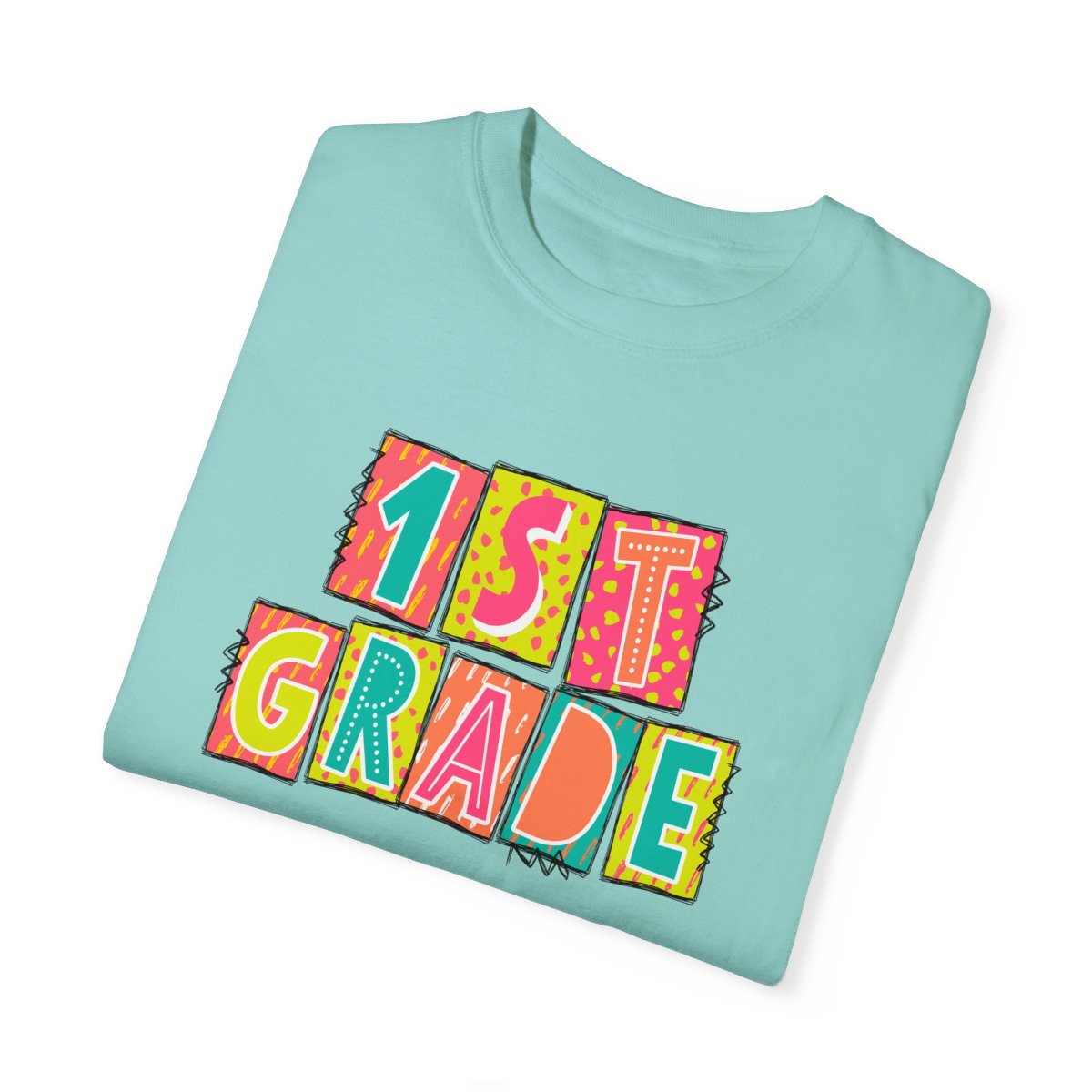 1st Grade Neon Blocks Short Sleeve Tee